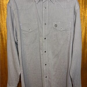 Wrangler George Strait Troubadour Collection Men's Button Down Gray Shirt